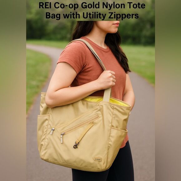 REI Co-op Gold Nylon Tote Bag with Utility Zips Versatile, Durable & Lightweight - Picture 16 of 16